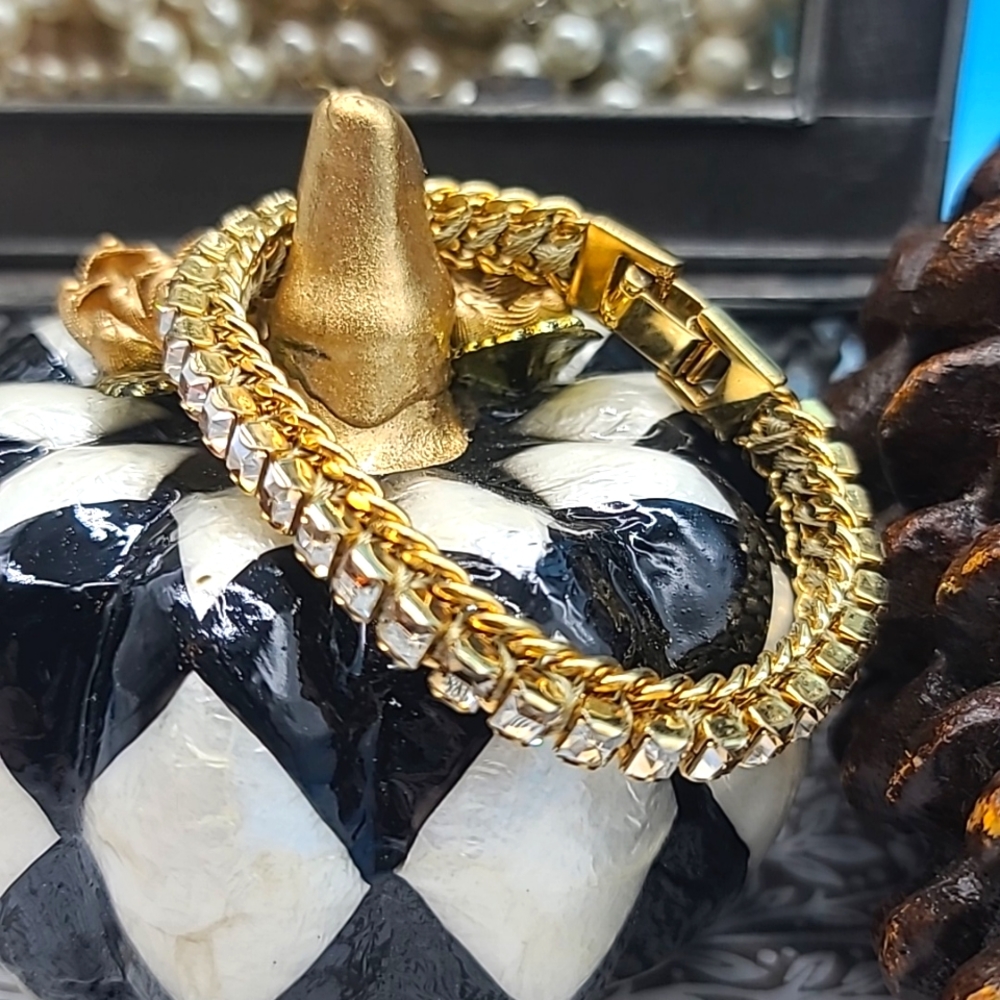 Henri Bendel Emerald-Cut CZ Gold-plated Tennis Bracelet 🎾 DAZZLING!